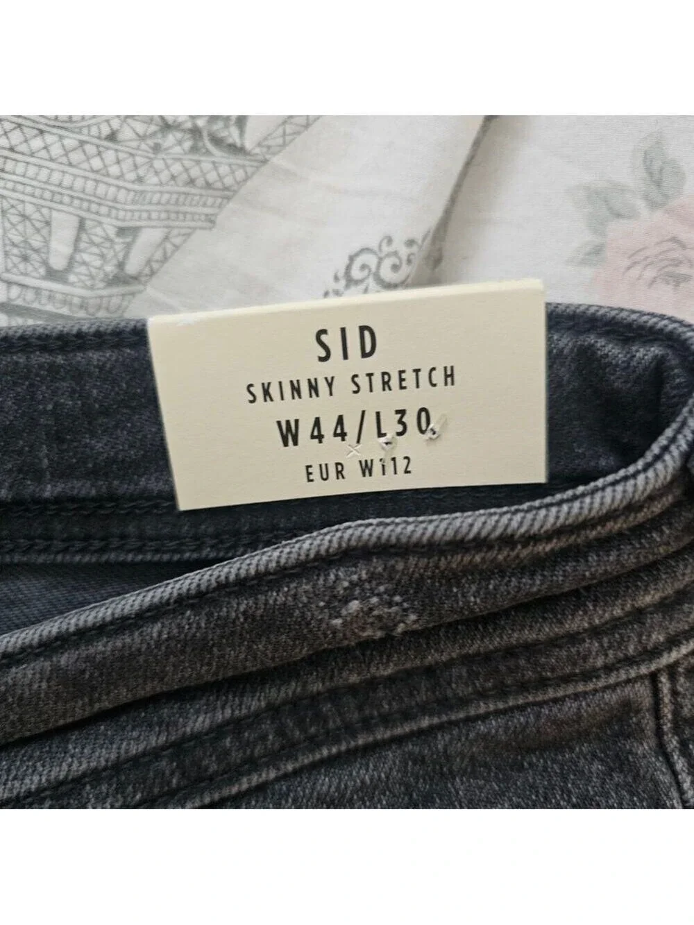 River Island Black Men Skinny Stretch Jeans Size 44x30